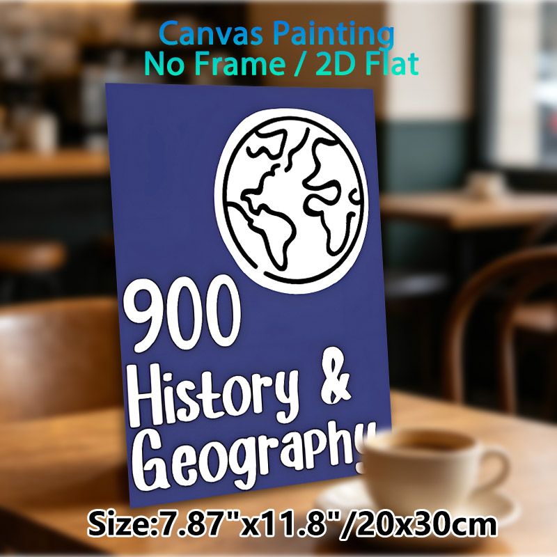 History & Geography Themed Painting Poster, Minimalist Line-Art Globe Poster, Educational Design For History & Geography Learning, Ideal For Study_maomaolike.com