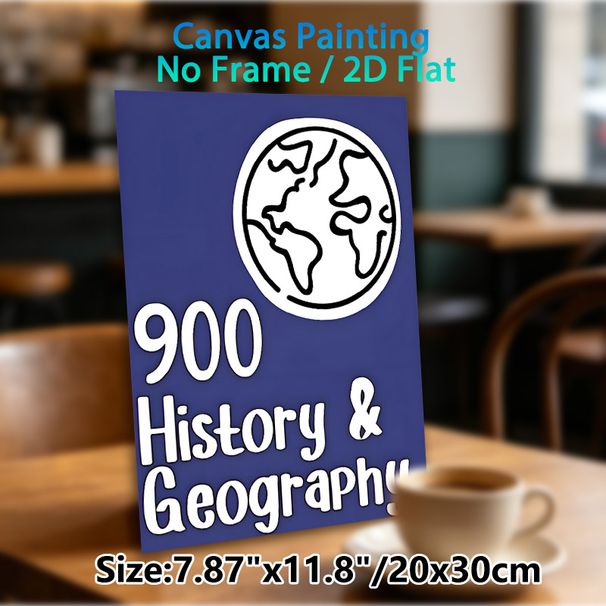 History & Geography Themed Painting Poster, Minimalist Line-Art Globe Poster, Educational Design For History & Geography Learning, Ideal For Study_maomaolike.com