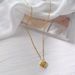 1pcs Gold-color Necklace Ms Simple Fashion Peach Heart Engraved Love Collarbone Chain Holiday Gifts_maomaolike.com