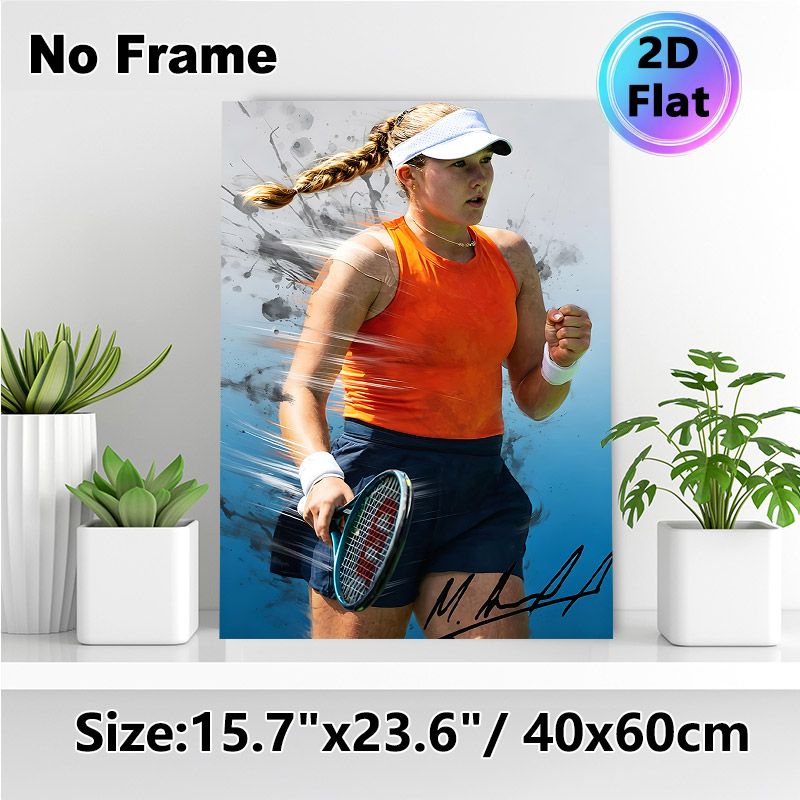 Tennis Player Painting Poster, Dynamic Splatter Art Action Shot Poster, Energetic Sports-inspired Wall Decor, Ideal For Gym, Sports Room And Home_maomaolike.com