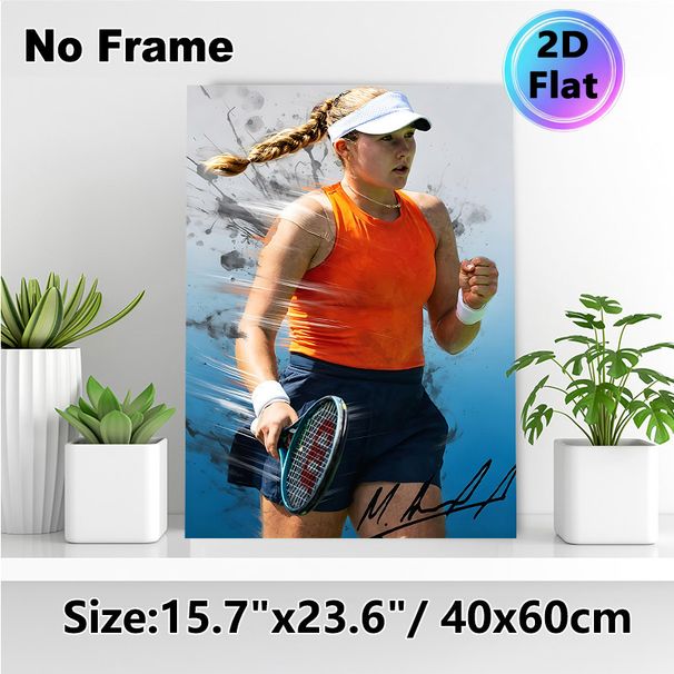 Tennis Player Painting Poster, Dynamic Splatter Art Action Shot Poster, Energetic Sports-inspired Wall Decor, Ideal For Gym, Sports Room And Home_maomaolike.com