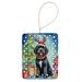 Portuguese Water Dog Christmas Reindeer Porcelain Ornament Christmas Tree Hanging Decorations For Home Christmas Holiday, Rectangle, Gift, Multicolor_maomaolike.com