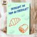 French Pastry Themed Painting Poster, Minimalist Hand-drawn Cute Pastry Poster, Playful Design Featuring Croissant, Chocolate Bread And Macarons_maomaolike.com