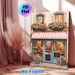 French Café Themed Painting Poster, Warm-toned Cozy European Street Style Poster, Inviting Floral Café Storefront Design, Ideal For Living Room, Café_maomaolike.com