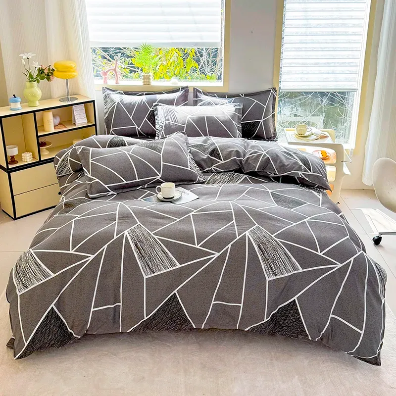 Printed Three-piece Set, One Duvet Cover And A Pair Of Pillowcases (unpadded), Suitable For Bedrooms, Hotels_maomaolike.com
