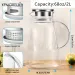 1/2Pcs Transparent Heat-Resistant Glass Cold Kettle And Cups Water Pot With Handle Large Capacity Household Jug_maomaolike.com