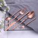 Matte Black 5-Pack Cutlery - Gold Accent Sliver Kitchen_maomaolike.com