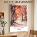 Autumn Forest Path Painting Poster, Soft Watercolor Warm-toned Woodland Path With Fallen Leaves Poster, Calming Autumnal Wall Decor For Living Room_maomaolike.com