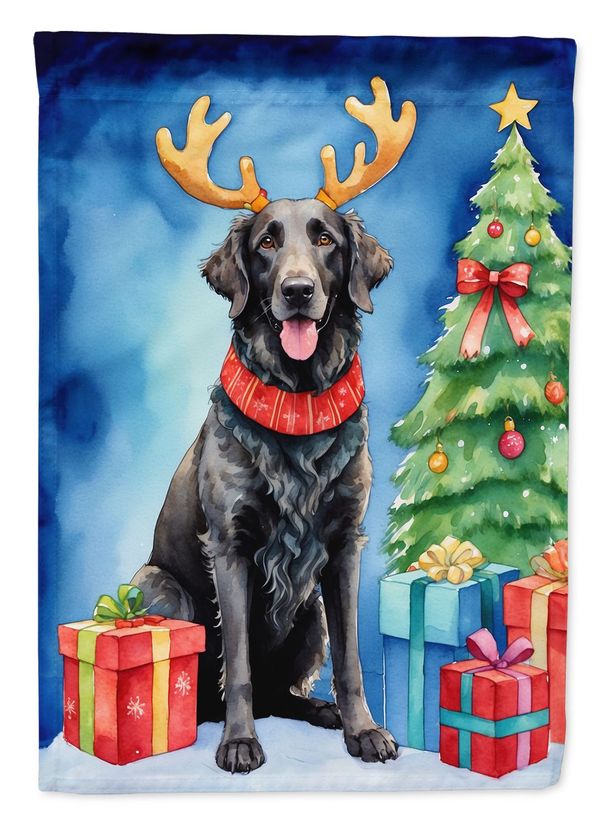 Curly-Coated Retriever Christmas Reindeer Garden Flag Mailbox Flag Decorative Yard Flag Banner Outside Patio Artwork Yard Flower Beds, Garden Size, Multicolor_maomaolike.com