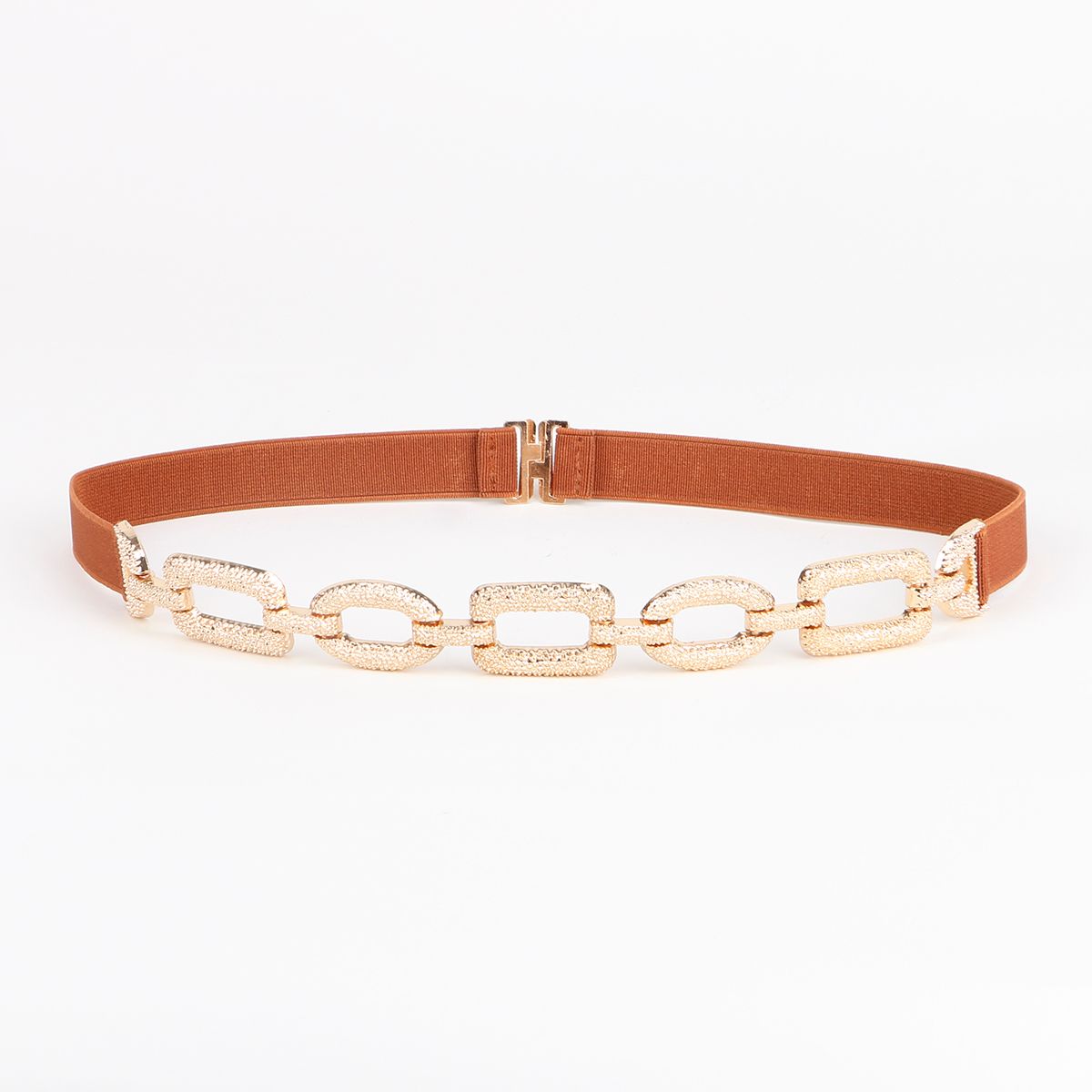 HOT Elastic belt For Women Gold Link chain buckel splice Waist tivetelescopic rubber for dress shirt Garment multiple_maomaolike.com