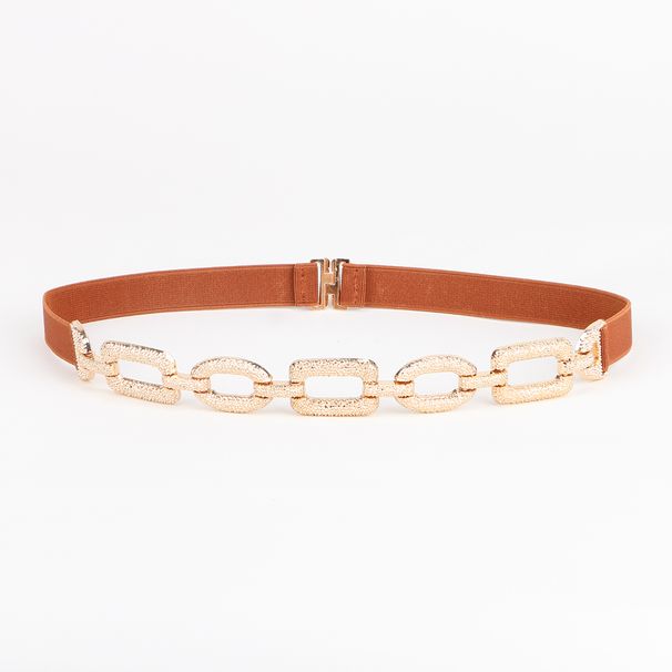 HOT Elastic belt For Women Gold Link chain buckel splice Waist tivetelescopic rubber for dress shirt Garment multiple_maomaolike.com