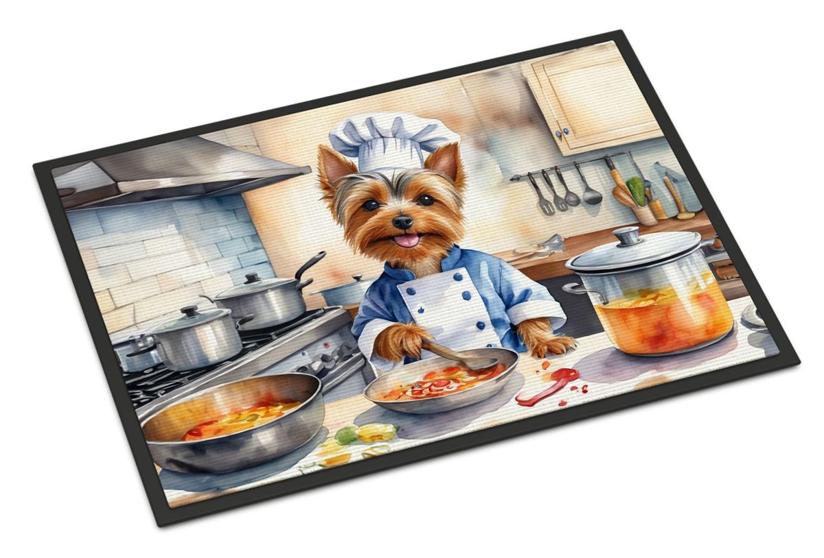 Silky Terrier The Chef Doormat Front Door Mat Indoor Outdoor Rugs For Entryway, Non Slip Washable Low Pile, 24H X 36W_maomaolike.com