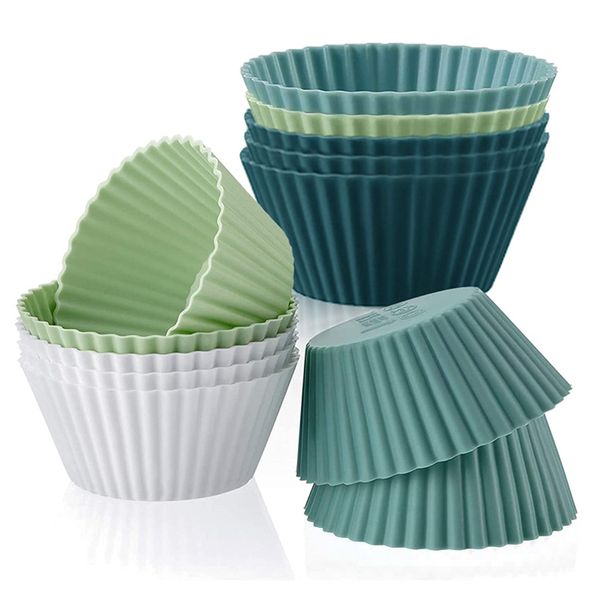 Morandi Color Series Round Set Cake Baking Tart Steamed Egg Baby Food Mold Silicone Muffin Cup_maomaolike.com