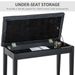 Piano Bench, Duet Piano Chair With Leather Padded Cushion And Wooden Frame, Button Tufted Keyboard Bench, Black_maomaolike.com