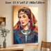 Ethnic Traditional Woman Painting Poster, Vibrant Artistic Ethnic Style Poster, Exquisitely Adorned Cultural Portrait Ideal For Living Room, Bedroom_maomaolike.com