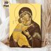 Religious Madonna And Child Painting Poster, Traditional Orthodox-style Sacred Scene Poster, Serene Spiritual Artwork Suitable For Home, Prayer Space_maomaolike.com
