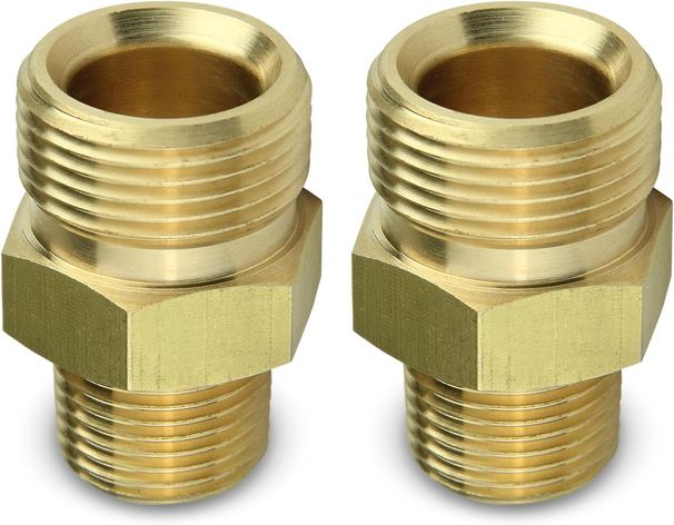 ESSENTIAL WASHER 3/8'' NPT Male To M22 14mm Adapter Male | Power Washer Coupling | Pressure Washer Adapter | Brass Male Pipe Thread 4500 PSI | 2 Pack_maomaolike.com