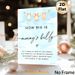 Baby Shower "How Big Is Mommy's Belly" Painting Poster, Soft Watercolor Onesie Design Poster, Interactive Game Sign For Baby Shower Party Events_maomaolike.com