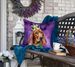 Redbone Coonhound King Of Mardi Gras Throw Pillow Machine Washable, Indoor Outdoor Decorative Pillow For Couch, Bed Or Patio, 18Hx18W_maomaolike.com