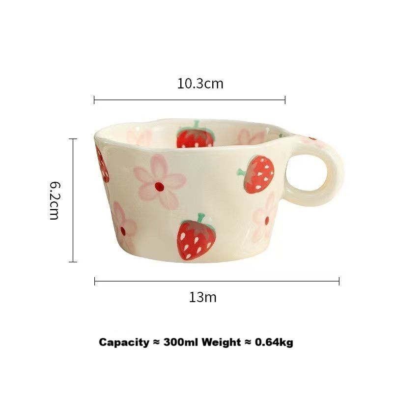 Small Fresh Ins Style Healing Hand Drawn Ceramic Handmade Coffee Cup Children's Breakfast Milk_maomaolike.com