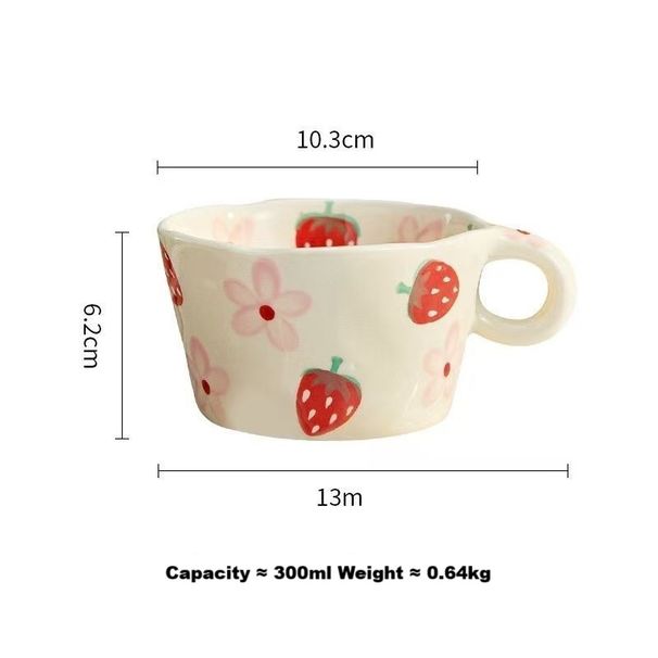 Small Fresh Ins Style Healing Hand Drawn Ceramic Handmade Coffee Cup Children's Breakfast Milk_maomaolike.com