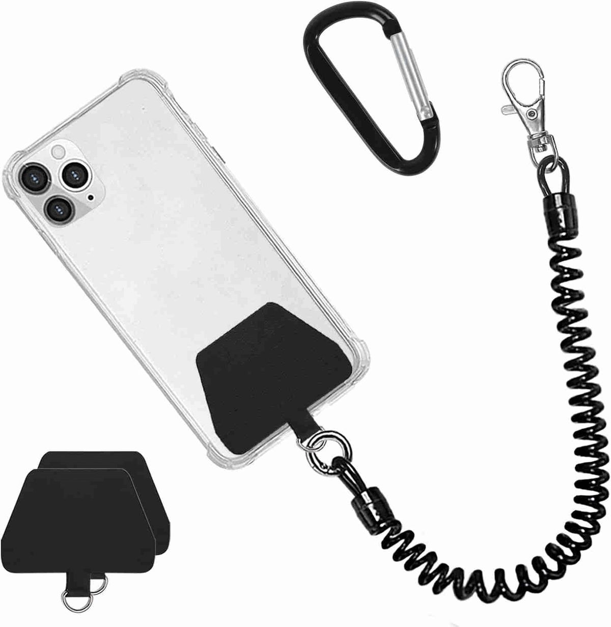 Phone Lanyard Tether With Patch, Universal Stretchy Straps And Phone Case Anchor For Anti-drop Outdoor Skiing Hiking Cycling Climbing Compatible For IPhone Samsung Pixel Most Smartphones_maomaolike.com