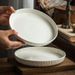 Set Of 4 White Ceramic Plates 8.1 Inch Heavyweight Scandinavian Minimalist Serving Pasta Fruit Dishes Restaurant-Grade Effortless Cleaning_maomaolike.com