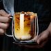 Double-layered Glass Cup With Transparent Heat-resistant Handle, Suitable For Coffee, Tea, And Smoothies, Christmas Holiday Gift_maomaolike.com