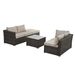 Patio Furniture, Outdoor Furniture, Seasonal PE Wicker Furniture, 4 Set Wicker Furniture With Tempered Glass Coffee Table_maomaolike.com