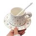 Beautiful Garden Cup Plate Ceramic Coffee Cup Set Home High End Exquisite Makeup Cup_maomaolike.com