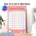 Unicorn Themed Reward Chart Painting Poster, Cute Cartoon Style Poster With Pastel Pink Background, Unicorn & Rainbow Details, Practical For Tracking_maomaolike.com