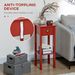 2-Tier Side Table With Drawer And Shelf, End Table For Living Room And Hallway, Red_maomaolike.com
