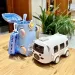 Portable Bear With Shoulder Strap Kid Cute Car Straw Bus Shape Children's Water Bottle 500ml Drinking Cup_maomaolike.com
