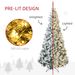 7.5 Ft Tall Pre-lit Artificial Christmas Tree Holiday Décor With 1188 Snow Flocked Branches, 500 Warm White LED Lights, Auto Open, Green_maomaolike.com