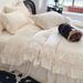 French Princess Style Winter Thickened Milk Velvet Four-Piece Set Romantic Lace Trim Duvet Cover Bed Skirt Bedding_maomaolike.com