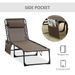 Outsunny Reclining Chaise Lounge Chair, Portable Sun Lounger, Folding Camping Cot, With Adjustable Backrest And Removable Pillow, For Patio, Garden, Beach, Brown_maomaolike.com