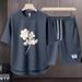 Men's Clothing 2024 Waffle Casual Summer Suit Men's Loose Teen Short sleeved T shirt Shorts Handsome Two piece Suit_maomaolike.com