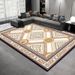 Living Room Rug Large Size Gorgeous Gold Frame Design Bedroom Rug Plush Thickened Machine Washable Thickened Underlay Interior Decorative Rug_maomaolike.com