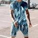 Men's Clothing 3D digital printing men's short sleeve beach pants suit trendy T-shirt shorts set_maomaolike.com