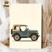 Vintage Off-Road Jeep Painting Poster, Minimalist Flat Design Poster, Retro Sage Green & Beige Vehicle Artwork, Ideal For Living Room, Garage Or Hobby_maomaolike.com