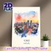 Cali Colombia Cityscape Painting Poster, Soft Watercolor Vibrant Sunset Urban Skyline Poster, Charming Urban Scenery Ideal For Home And Office Wall_maomaolike.com