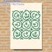 Smiley Face Painting Poster, Minimalist Line Art Poster, Green Cute Smiley Faces With Tiny Leaves, Cheerful Simple Decor Idea For Living Room_maomaolike.com