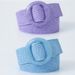 HOT Beltox Women Straw Woven Elastic Wide Belt Solid Color with Matching Plastic Buckle_maomaolike.com