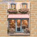 French Café Themed Painting Poster, Warm-toned Cozy European Street Style Poster, Inviting Floral Café Storefront Design, Ideal For Living Room, Café_maomaolike.com