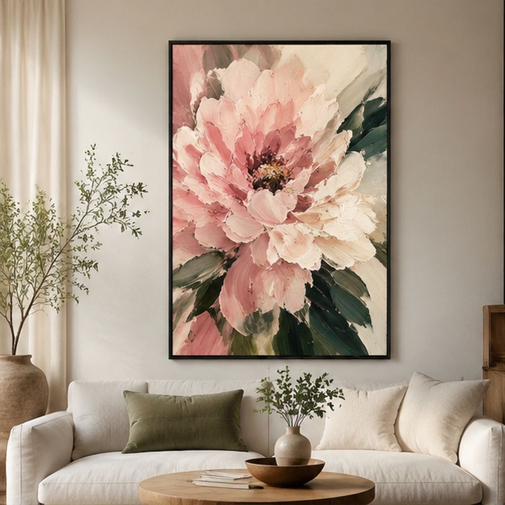 Art Peony Flower Painting Prints For Living Room Beroom Office Home Aesthetic Floral Wall Hanging Artwork 40x60cm_maomaolike.com