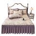 Class A Cloud Feel Washed Cotton Quilted Skirt Wrinkled Gauze Lace Cover Bed Set Non-Slip Three-Piece Mattress Protector_maomaolike.com