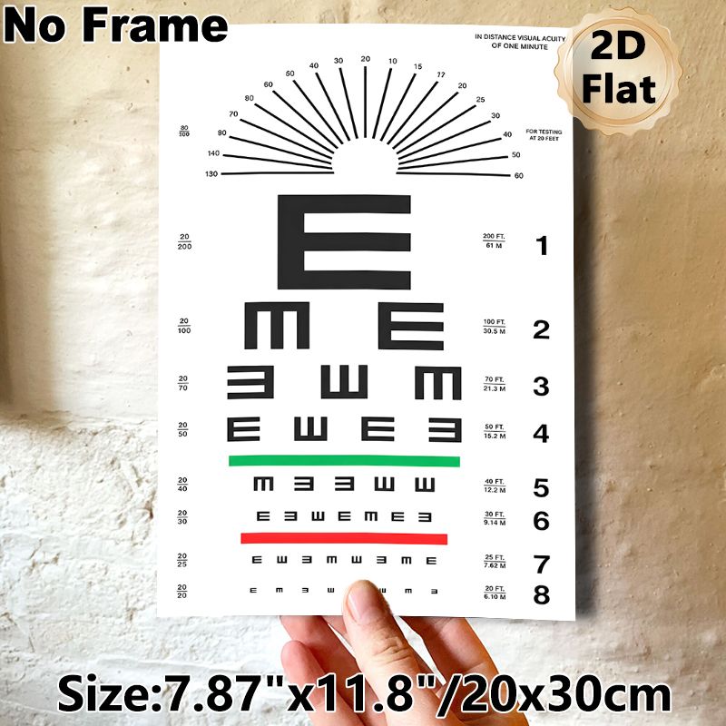Eye Chart Painting Poster, Clear Monochrome Visual Acuity Test Poster, Practical For Vision Screening, Suitable For Clinics And Healthcare Spaces_maomaolike.com