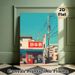 Japanese Street Corner Store Painting Poster, Vibrant Retro Illustrated Urban Scene Poster, Nostalgic Cityscape Decor For Home, Living Room And_maomaolike.com