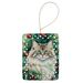Siberian Cat By The Christmas Tree Porcelain Ornament Christmas Tree Hanging Decorations For Home Christmas Holiday, Rectangle, Gift, Multicolor_maomaolike.com