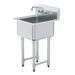 VEVOR Stainless Steel Prep & Utility Sink, 1 Compartment Free Standing Small Sink Include Faucet & Legs, 21"x41" Commercial Single Bowl Sinks For Garage, Restaurant, Kitchen, Laundry, NSF Certified_maomaolike.com